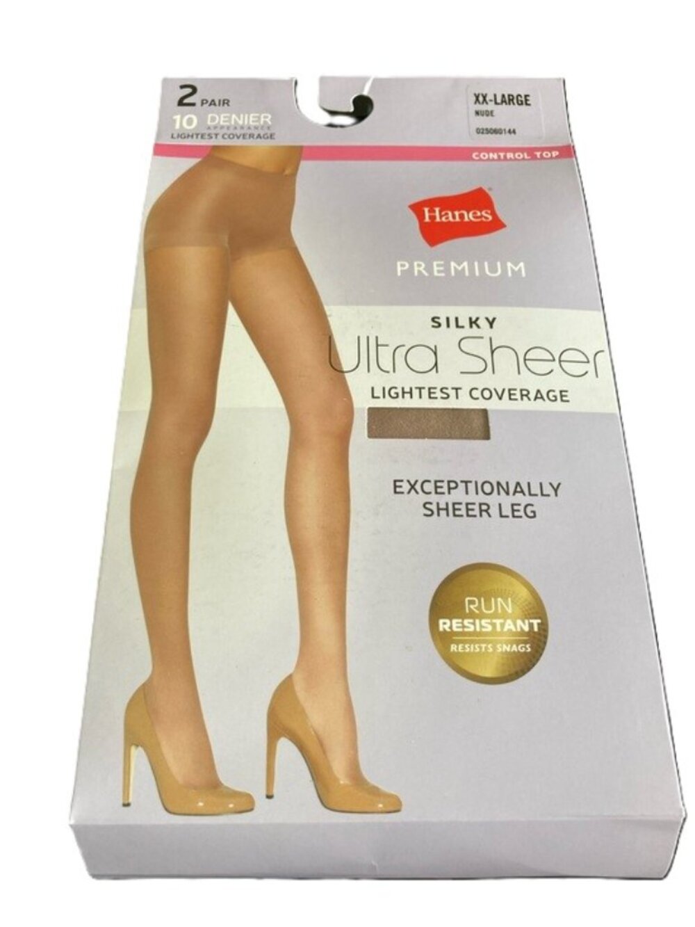 HANES Premium Ultra Sheer Nude Pantyhose Hosiery XX-Large